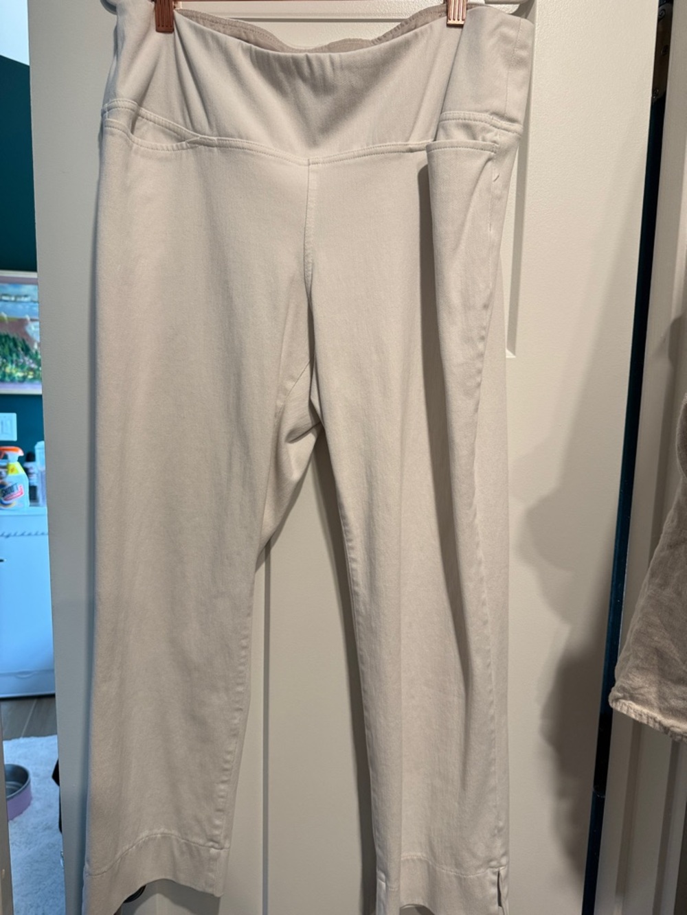 J Jill Wearever Collection Wearever Smooth-Fit Cropped Knit Jeans white L Petite
